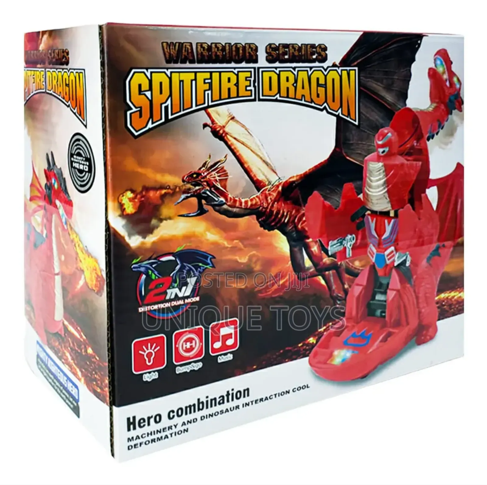 2-in-1 Spitfire Dragon Transforming Robot Toy