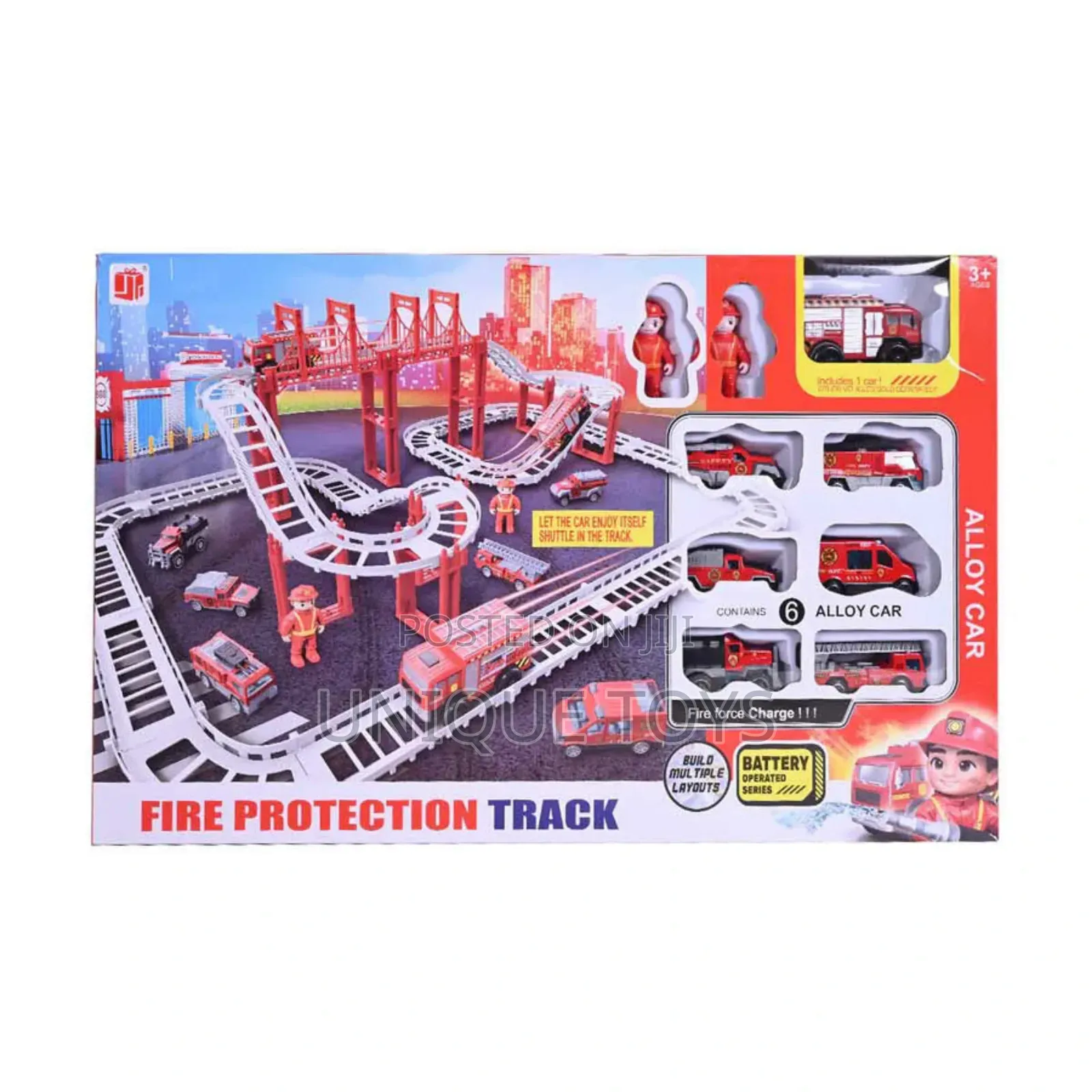 Kids Engineering / Fire Protection Track Playset - 66 PCS