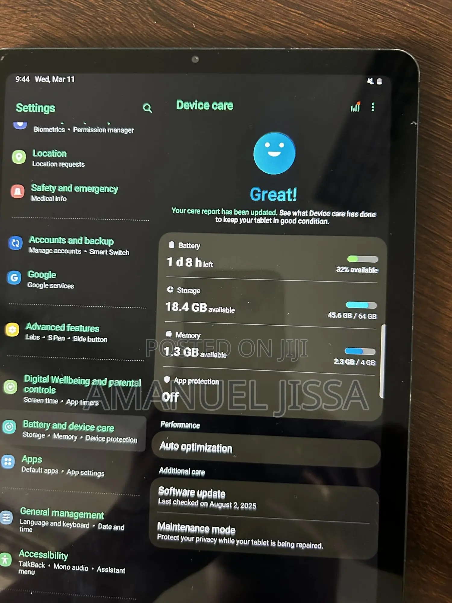 Samsung Galaxy Tab S6 Lite 64 GB Blue