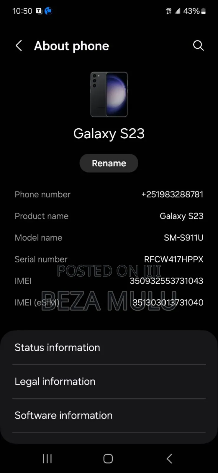 Samsung Galaxy S23 128 GB Black