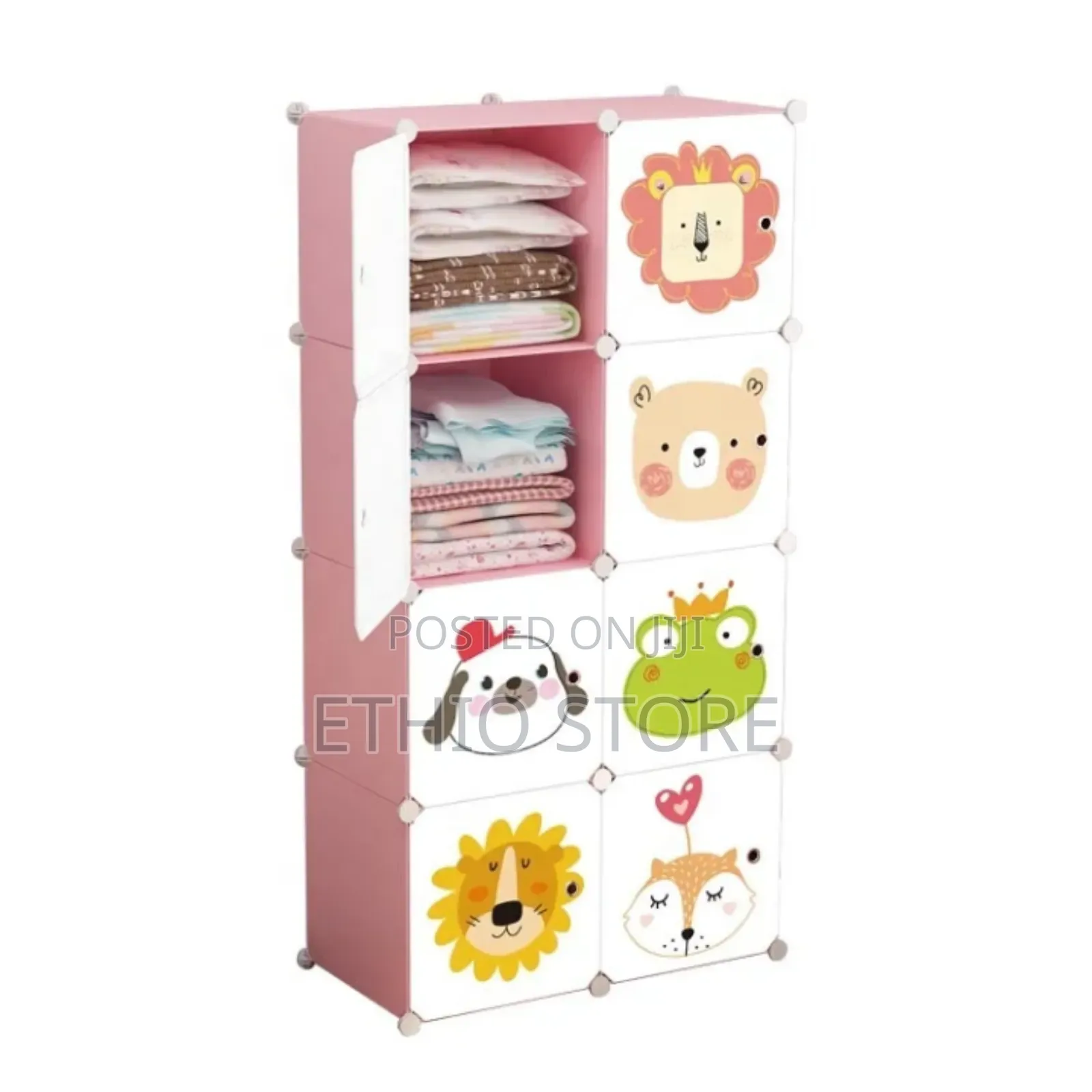Plastic and Metal Cubic Cloth Cabinet