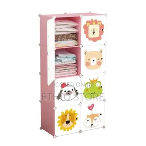 Plastic and Metal Cubic Cloth Cabinet