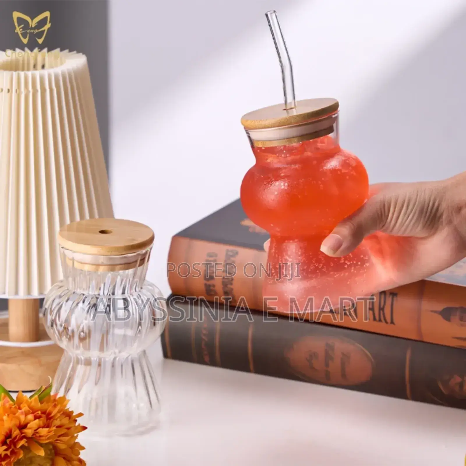 Glass Bottle With Straw