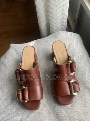 Women’S Brown Block-Heel Mule Sandals