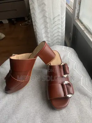Women’S Brown Block-Heel Mule Sandals