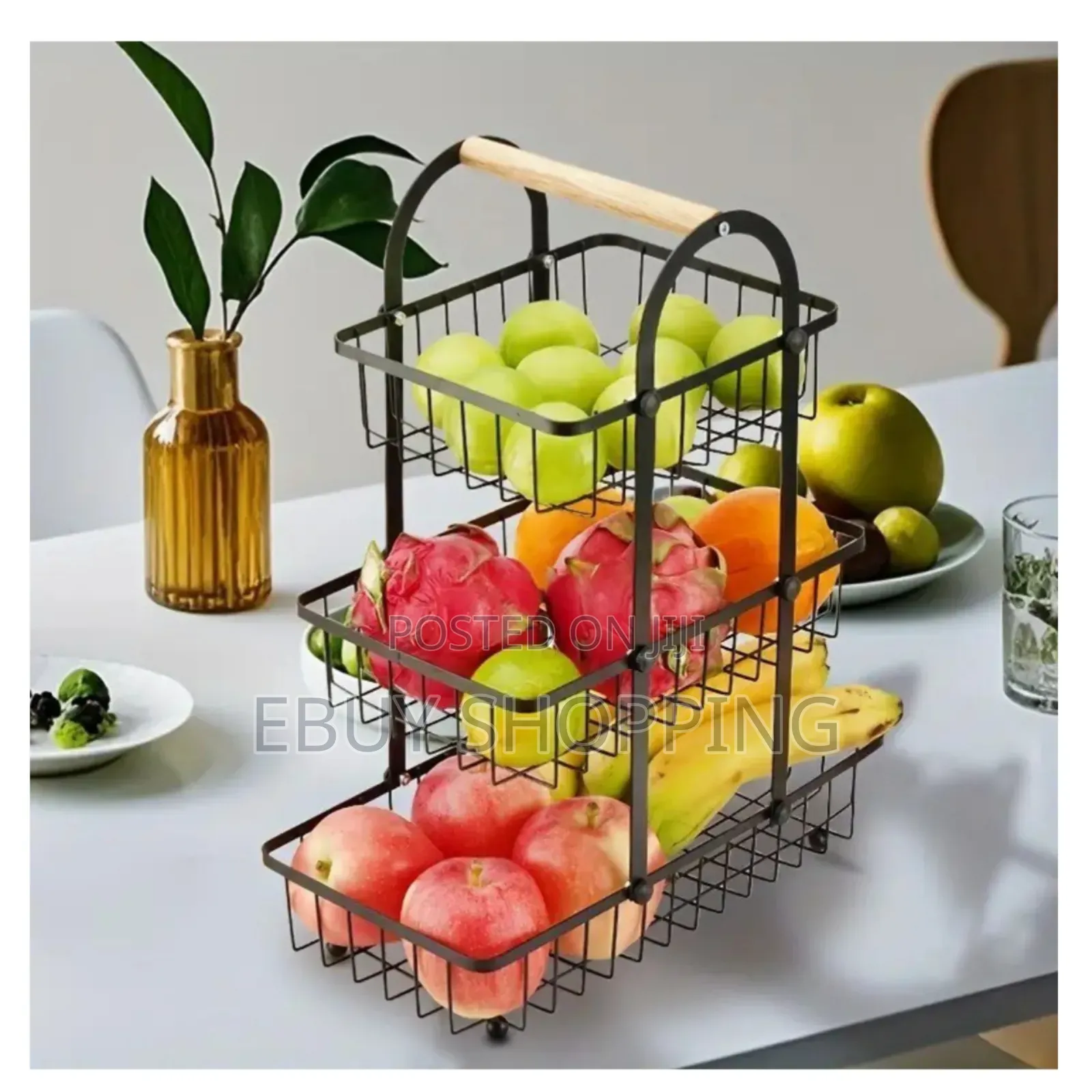 Kitchen Fruit Holder Vegetable Storage – 3 Tier Hanging Basket