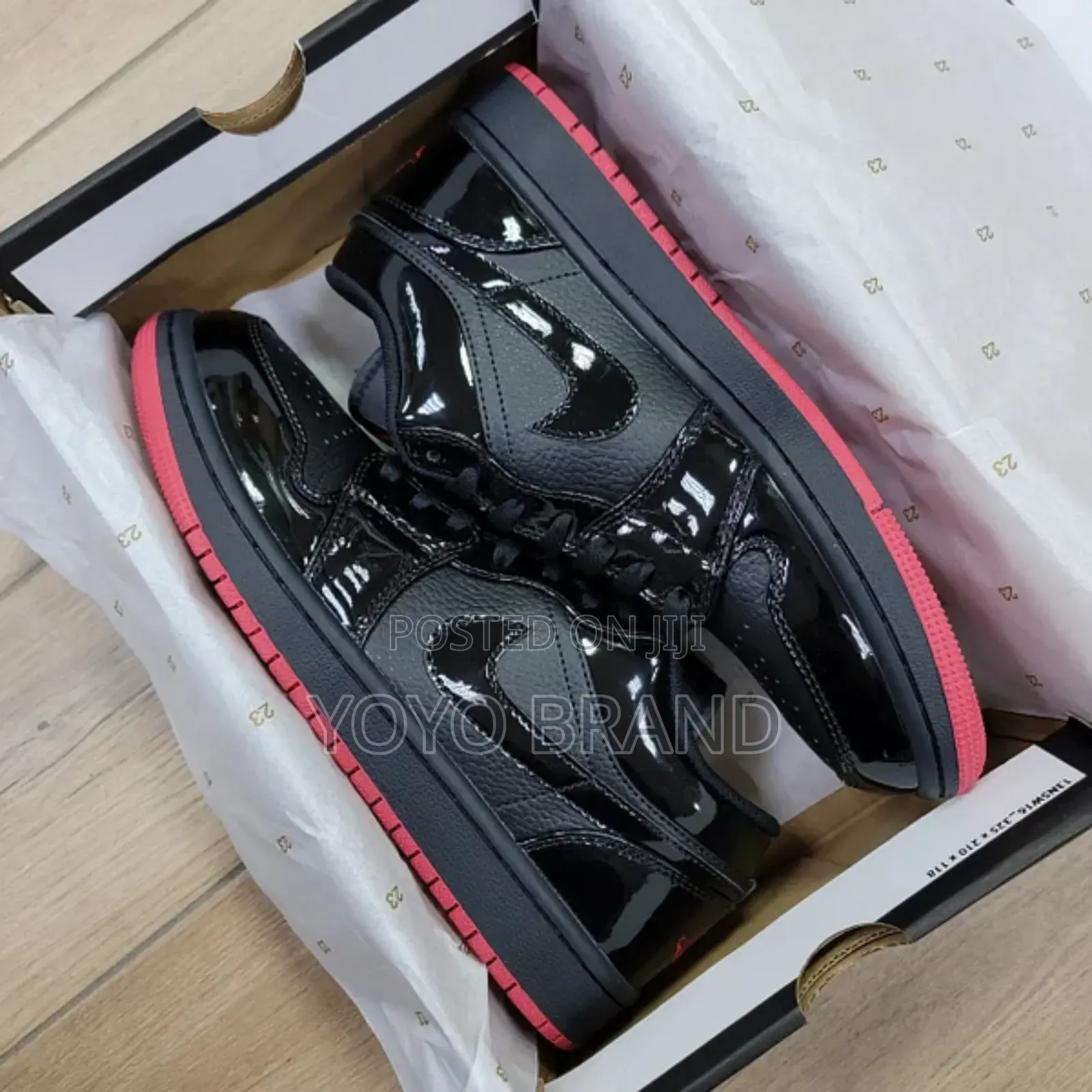 Nike Air Jordan1 Low Basketball Black Patent Unisex Fashion Shoes