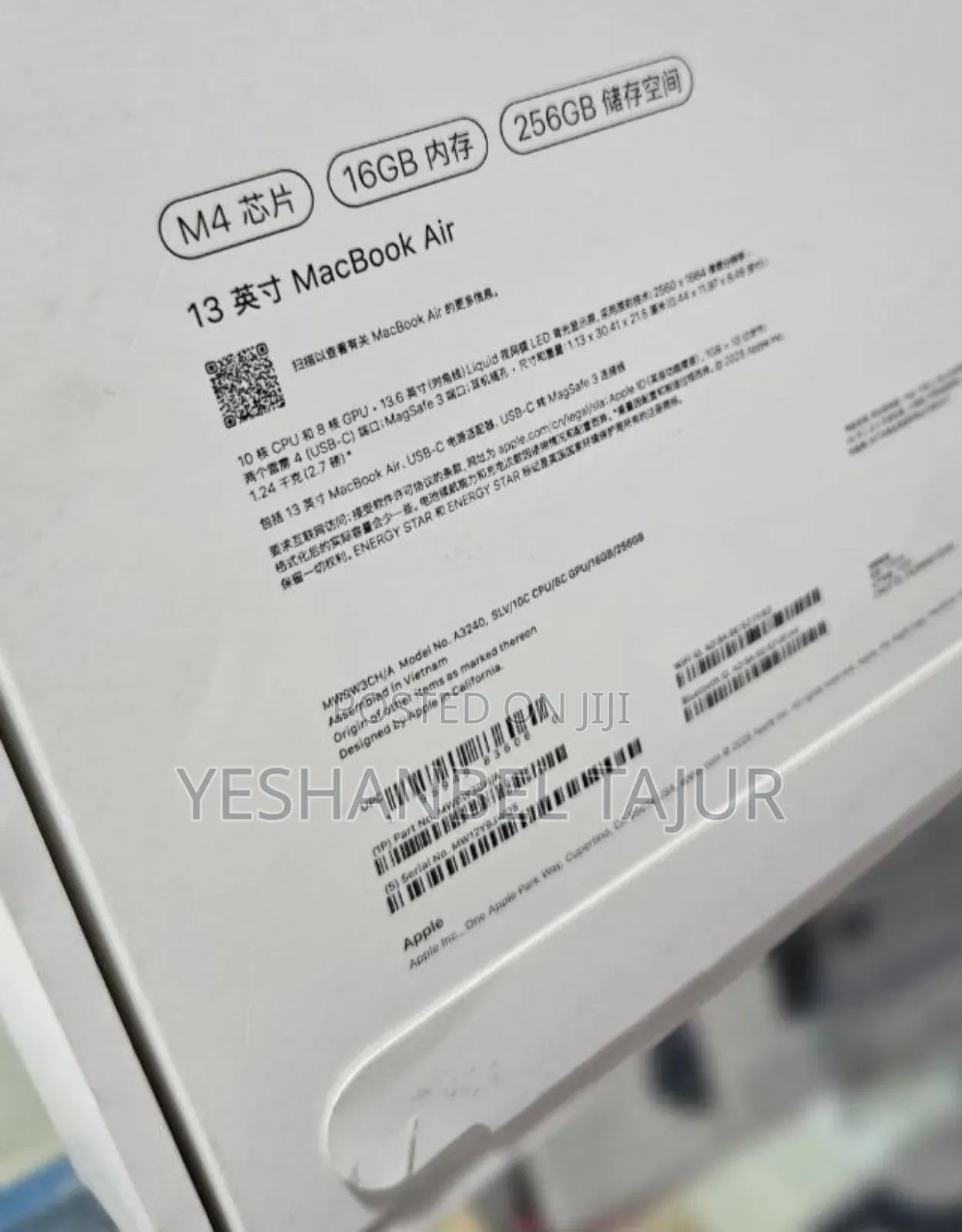 New Laptop Apple MacBook Air 2025 M4 13-inch 16GB Apple M4 SSD 256GB