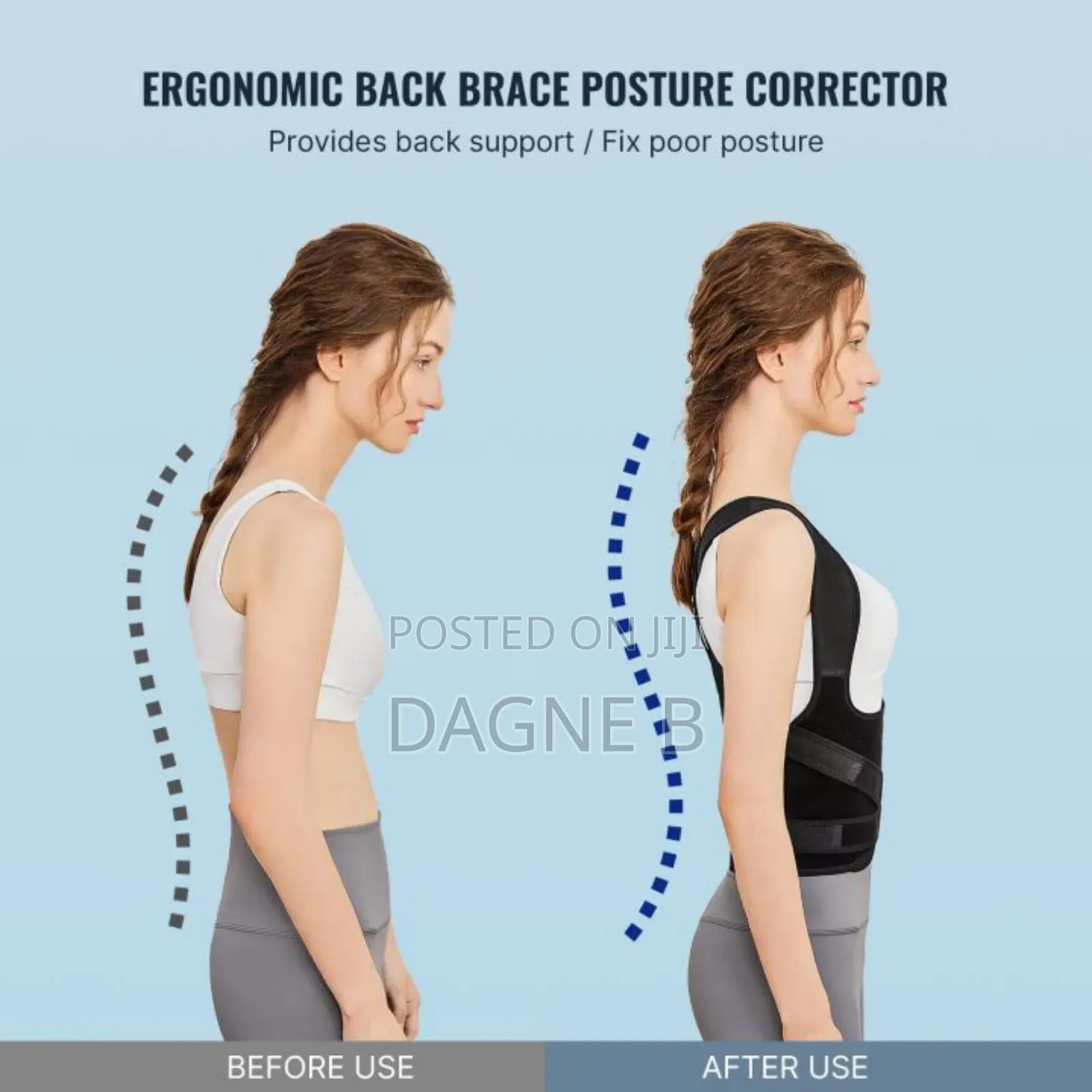Qp360 Posture Corrector Back Support Brace Belt የጀርባ ማስተካከያ