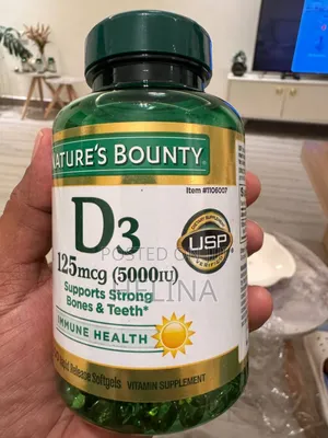 Nature's Bounty Vitamin D3 125mcg (5000iu) Supports Strong Bones Teeth