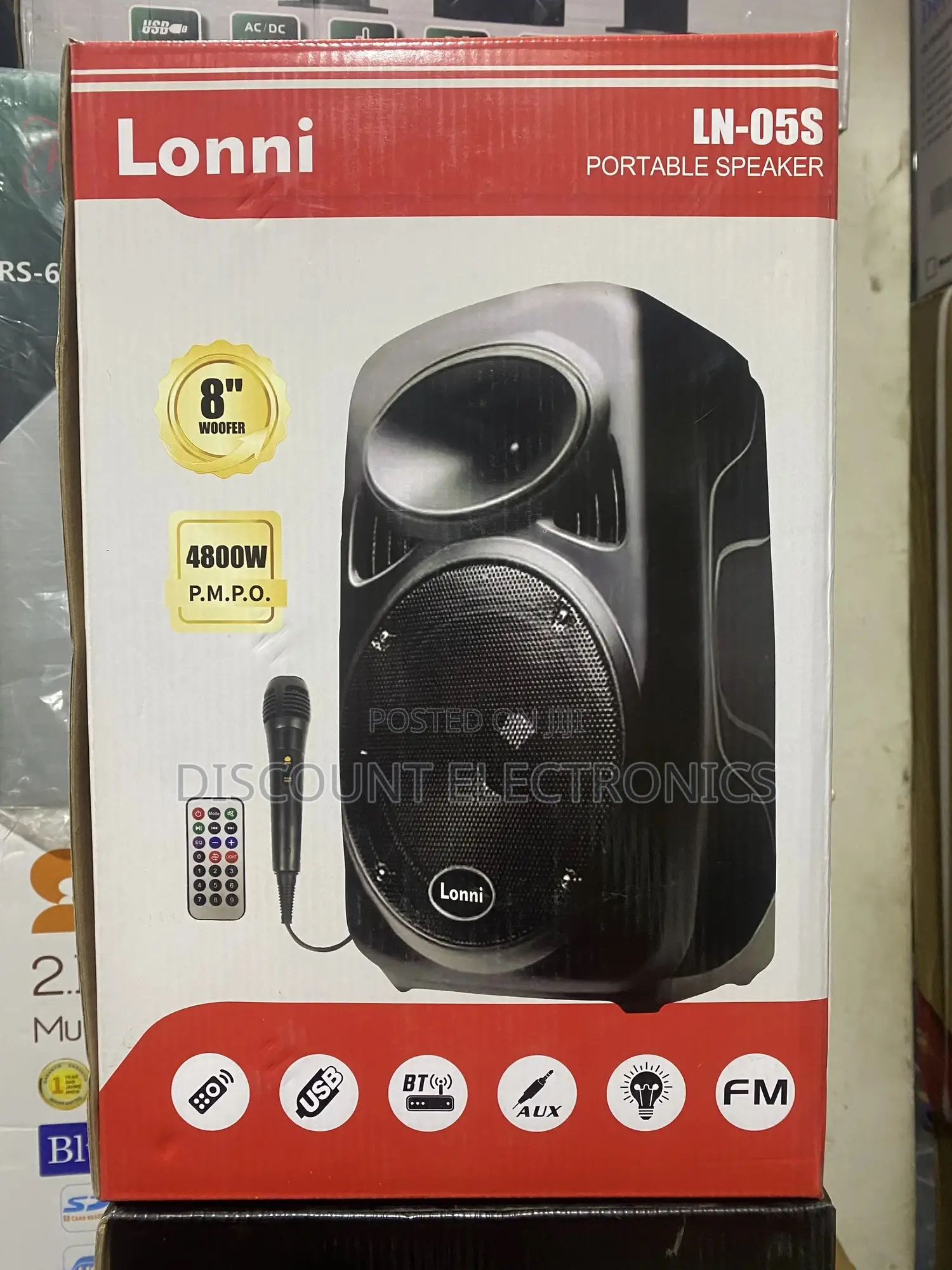 Lonni Ln-05s 8-Inch Portable Bluetooth Speaker With Mic Remote 4800w