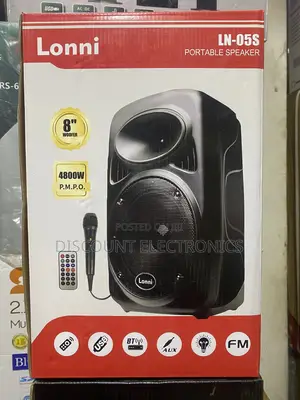 Lonni Ln-05s 8-Inch Portable Bluetooth Speaker With Mic Remote 4800w