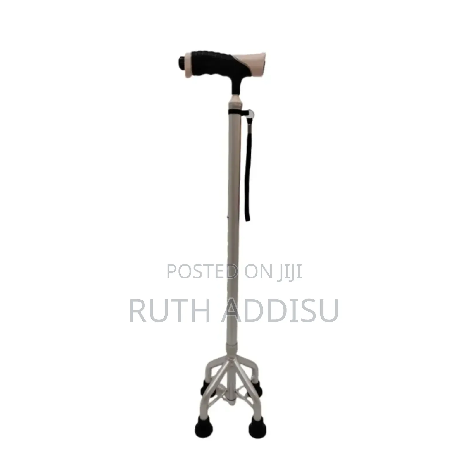 Cane With Four Base Support Almunium Stainless Kezera