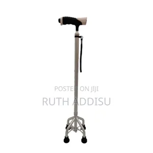 Cane With Four Base Support Almunium Stainless Kezera