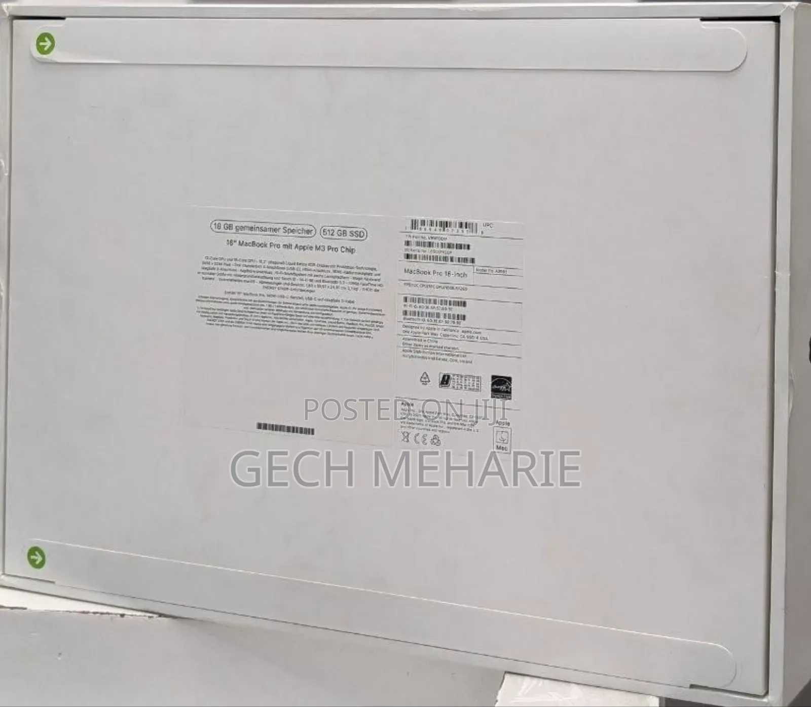 New Apple MacBook Pro 2023 M3 Pro 16-inch 36GB Apple M3 Pro SSD 512GB