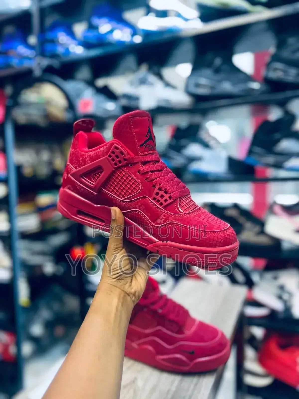 Nike Air Jordan 4"Red Mamba"Unisex Fashion Sneaker