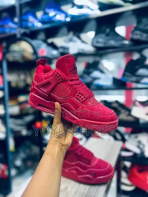 Nike Air Jordan 4"Red Mamba"Unisex Fashion Sneaker