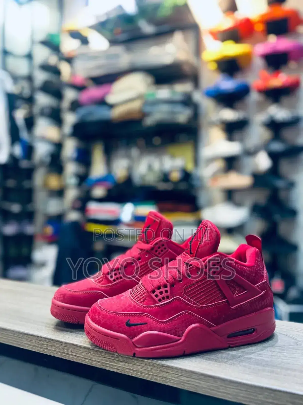 Nike Air Jordan 4"Red Mamba"Unisex Fashion Sneaker