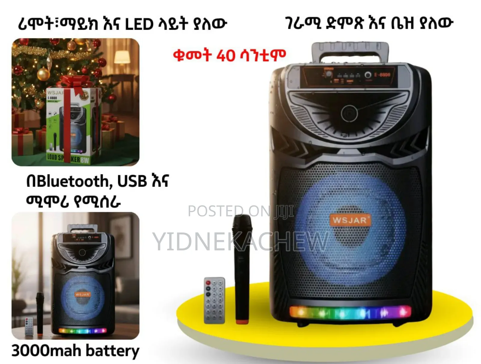 ማይክራፎን ያለው ብሉቱዝ ስፒከር