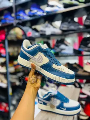 Nike Air Force 1blue/White Unisex Fashion.Sneaker
