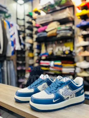 Nike Air Force 1blue/White Unisex Fashion.Sneaker