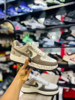 New Nike Air Force 1low the North Face Brown/White Fashion.Sneaker