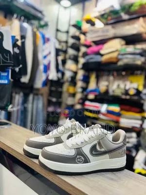 New Nike Air Force 1low the North Face Brown/White Fashion.Sneaker