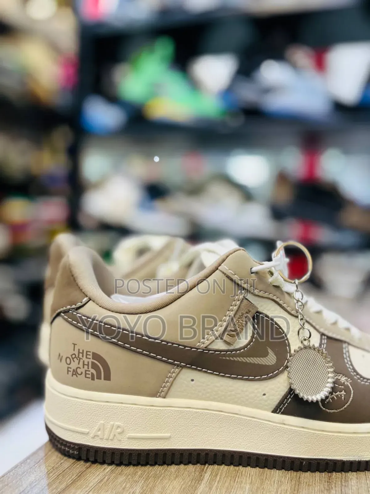 New Nike Air Force 1low the North Face Brown/White Fashion.Sneaker