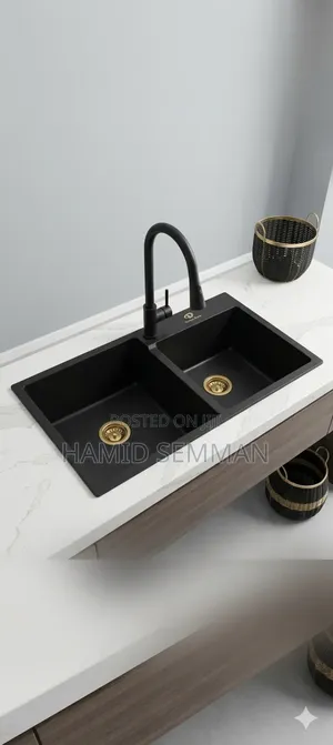 Modern Matte Black Double-Bowl Kitchen Sink