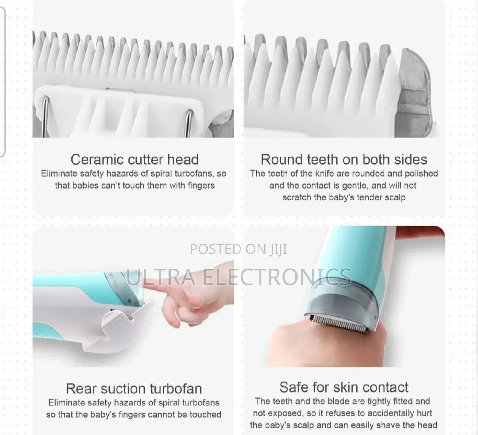 የልጆች ፀጉር መቁረጫ Baby Hair Clipper Designed for Safe and Quiet 1