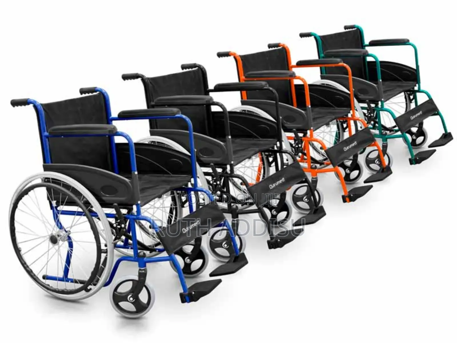 Steel Wheelchair Basic Colours Hospital Wheelchair