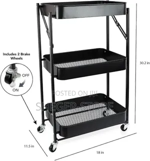 3 Layer Robust Design Stainless Still Moveable Cart