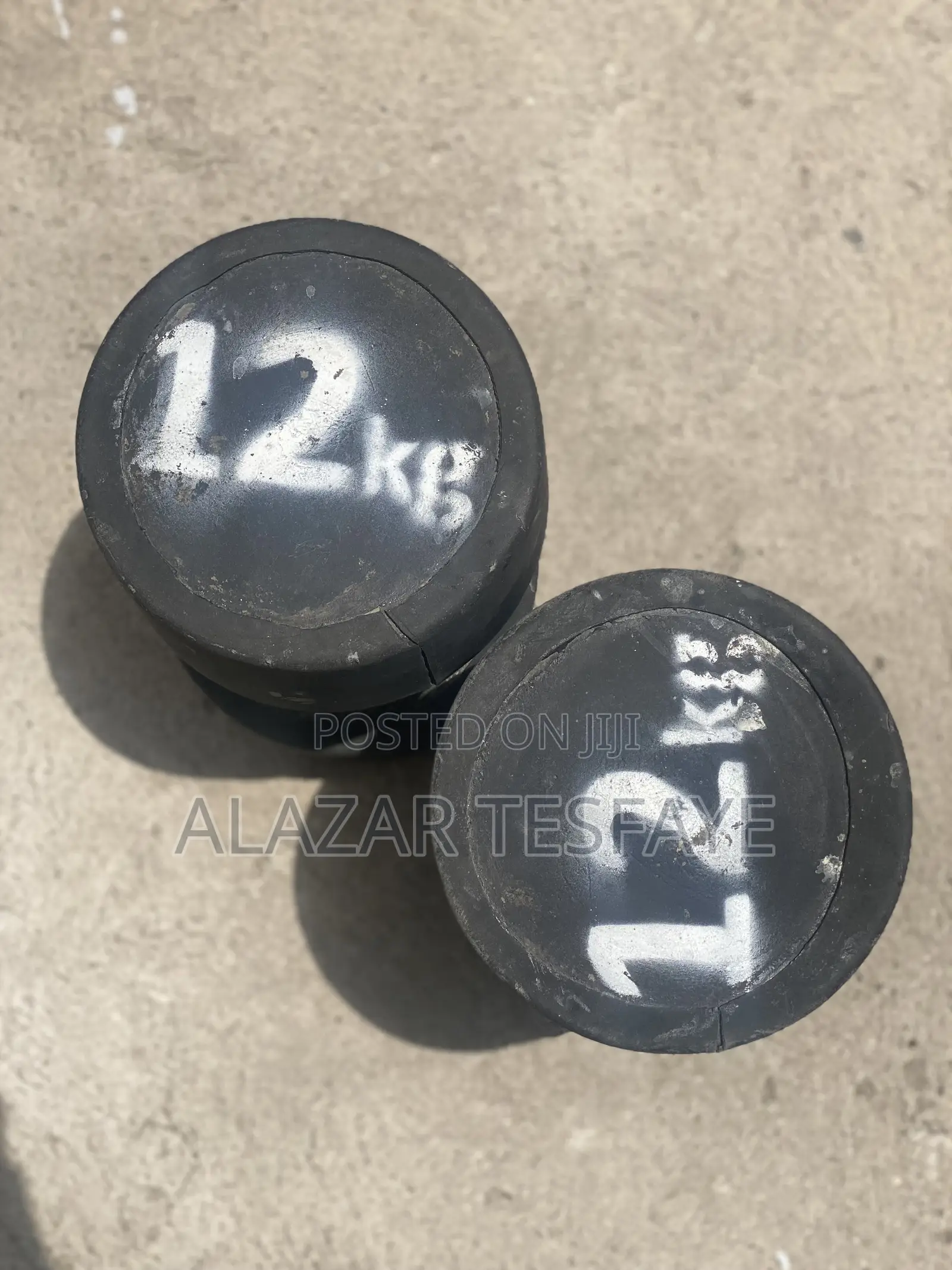 12kg Rubber Dumbbells