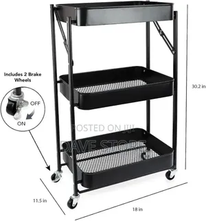 3 Layer Stainless Still Moveable Cart