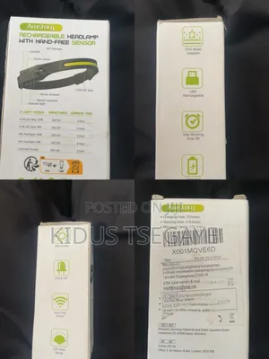 Rechargeble Headlamp With Hand Free Sensor