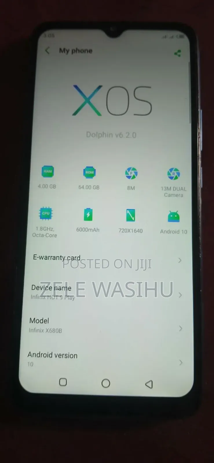 Infinix Hot 10 Play 64 GB Blue