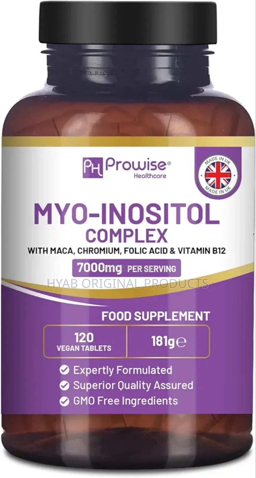 Myo-Inositol Complex 120 Vegan Tab,7000mg Per Serving Black Maca Root