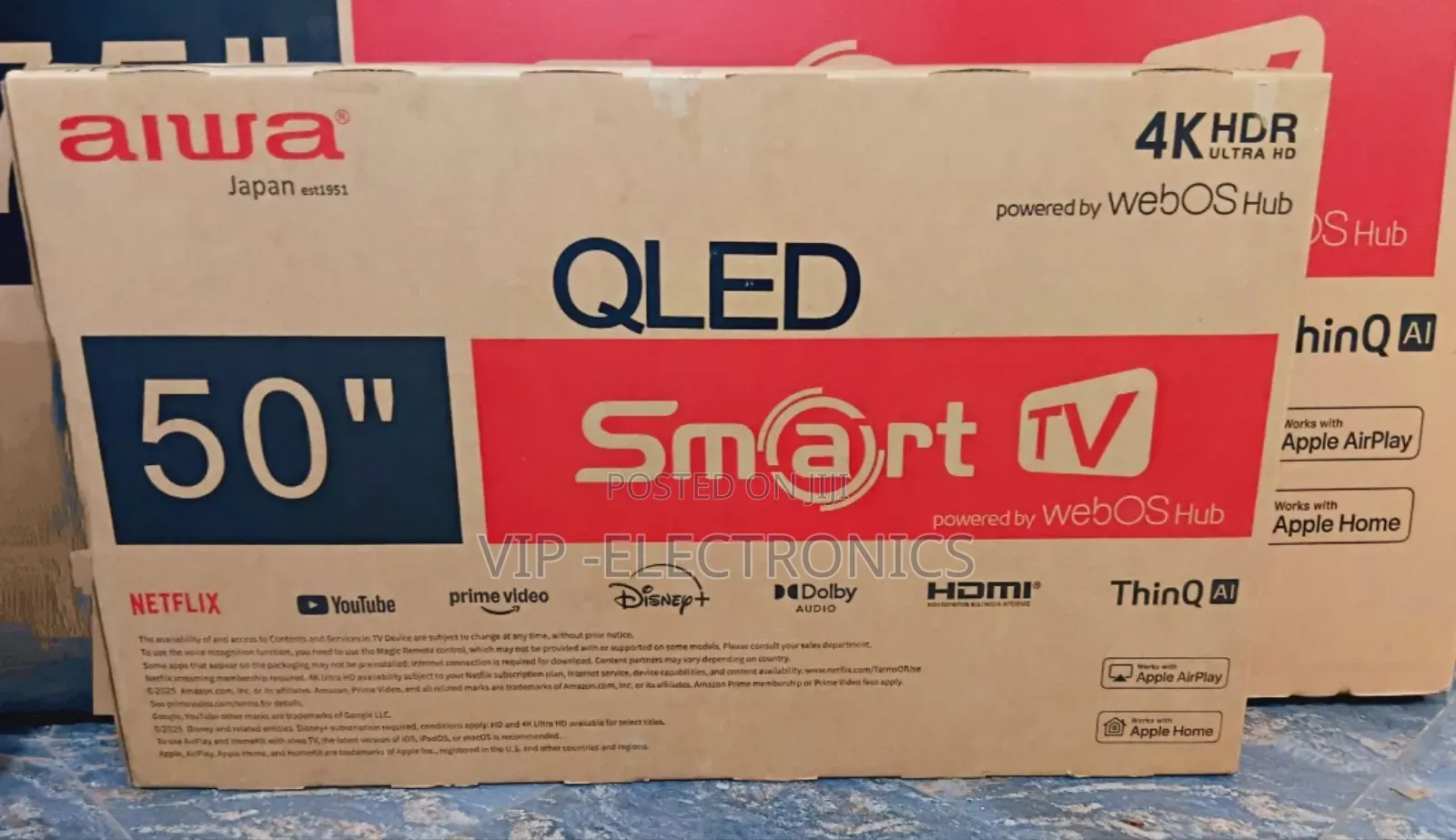 Aiwa Tv 50 Inch Tv Smart HDR Ultra Hd New 2025 Model Original Tv