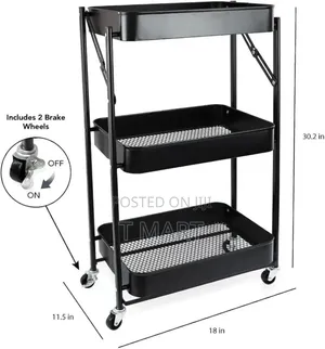 3 Layer Stainless Still Moveable Cart