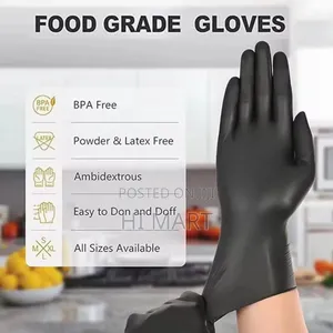 Disposable Black Vinyl Multi Purpose Gloves(100pcs)