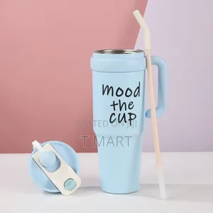 Double Layer Stainless Still Isolated Tumblers With Straw (Travel Cup)