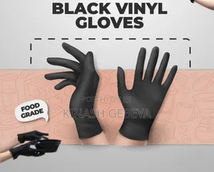 100pcs Disposable Black Vinyl Multi Purpose Gloves