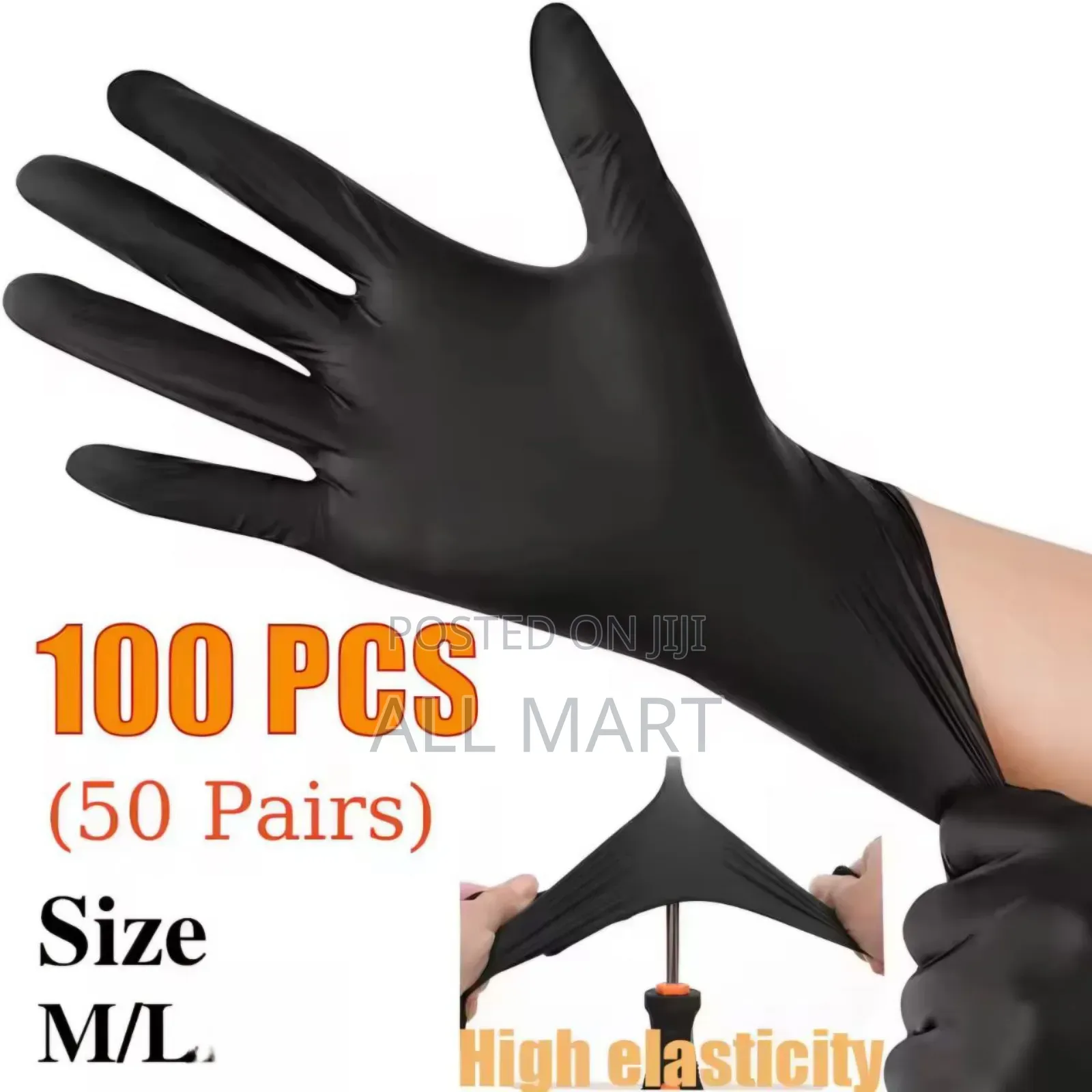 Disposable Black Vinyl Multi-purpose Gloves