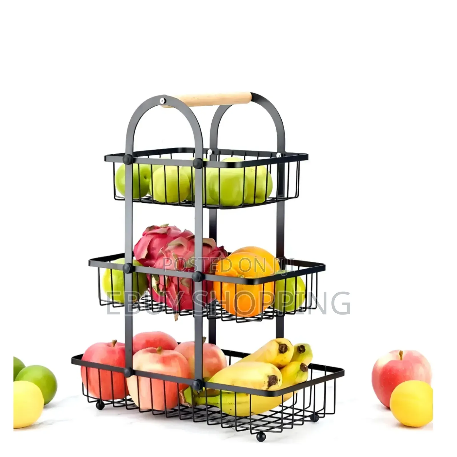 Decorative Metal Fruit Bowl Stand – 3 Tier, Mirror Finish