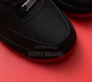 Nike Air Force 1’07 Black/Red Fashion Sneaker