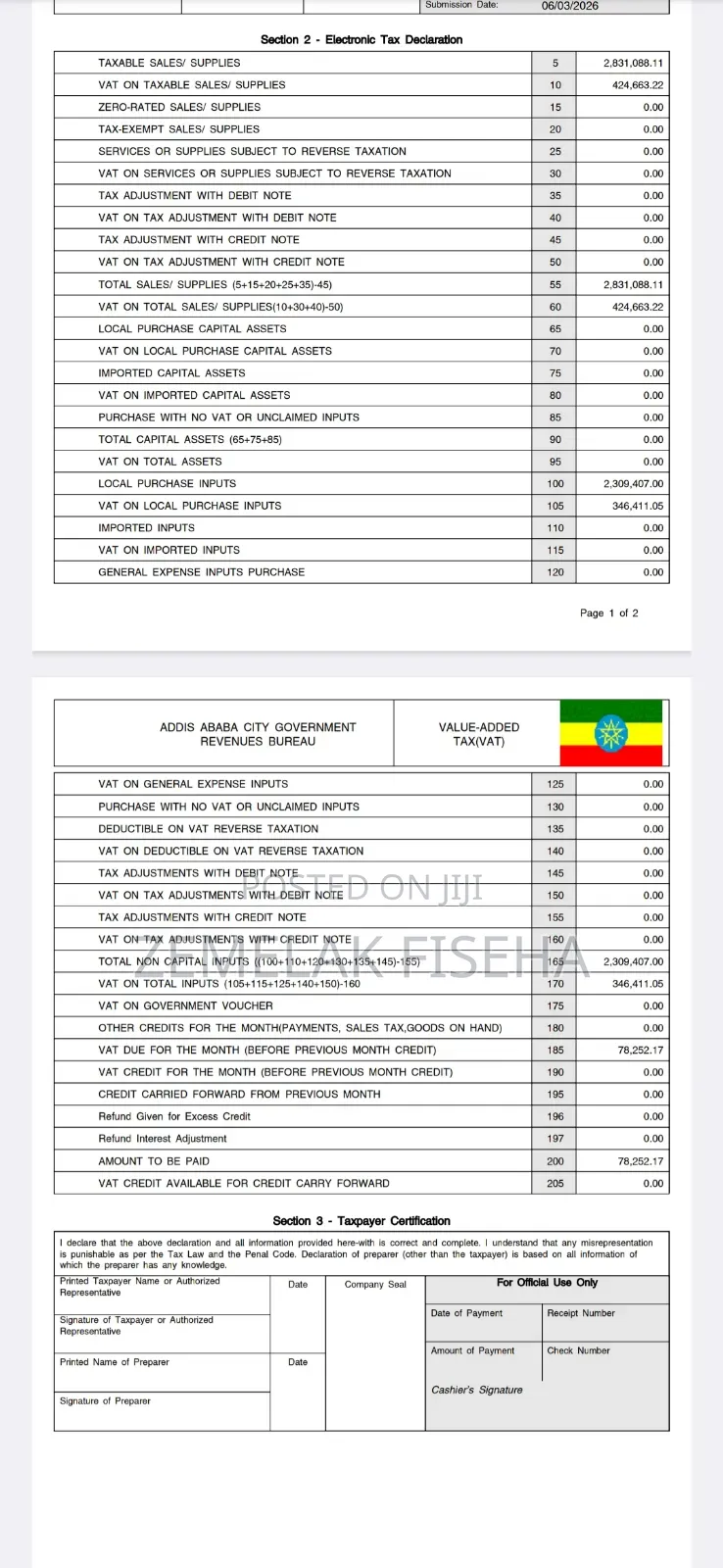 Online Etax Vat Pension Schedule a Report