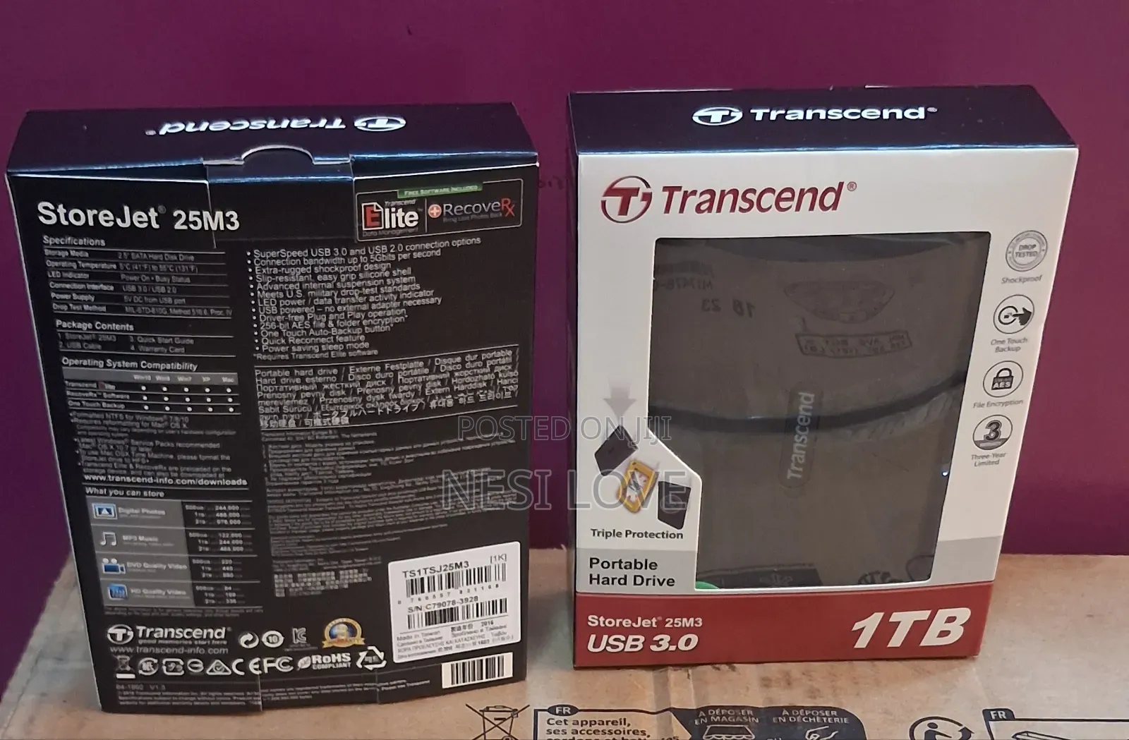 1tb Transcend External Hard Disk Drive Storage
