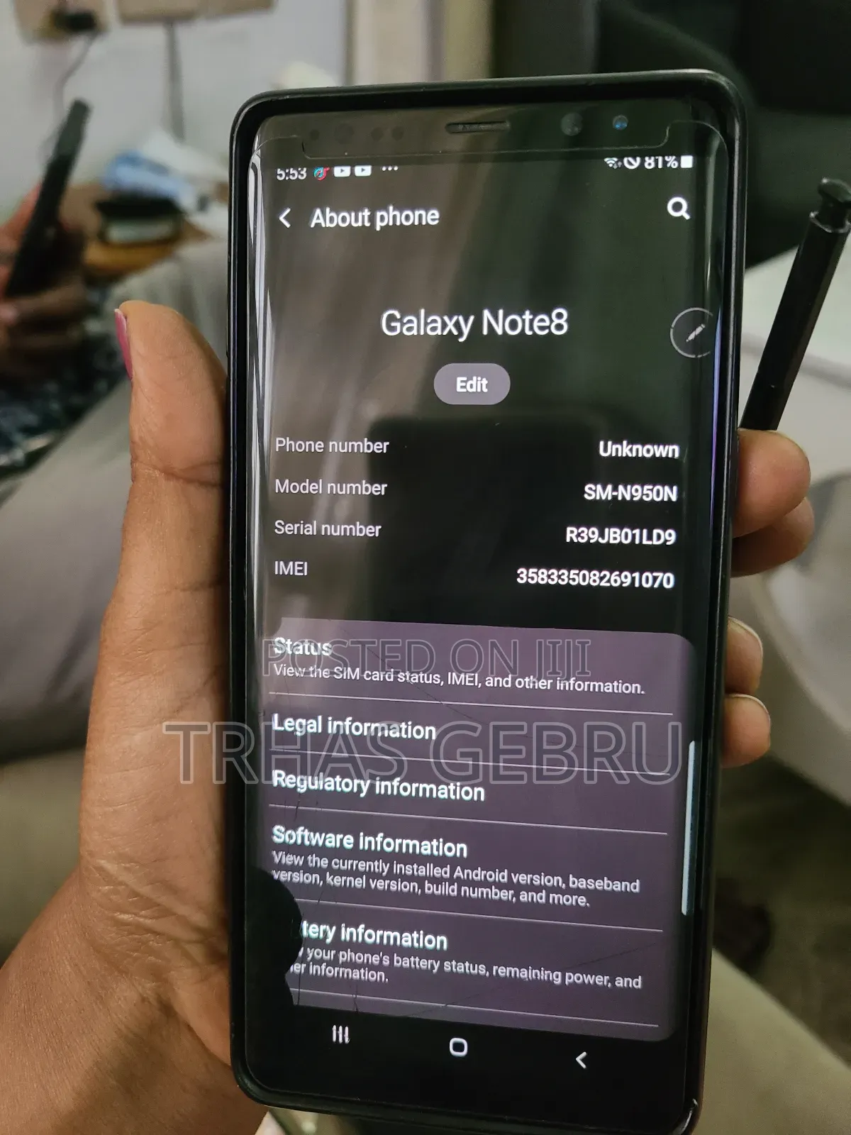 Samsung Galaxy Note 8 64 GB Black