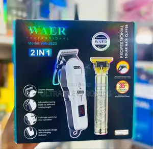 Waer Professional 2-in-1 Solar Hair Clipper Kit, Model Wa-2023.