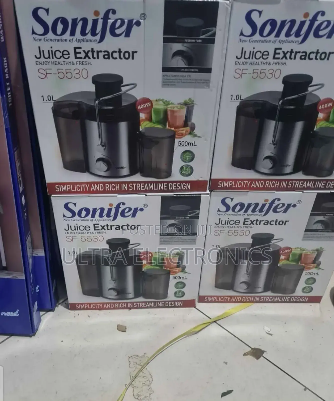 Sonifer Sf-5530 Juice Extractor. Power Capacity: It Features a 400w